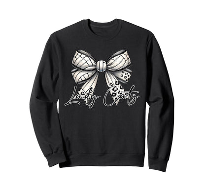 Lady Cats Volleyball Mom Coquette Sweatshirt - Minimalist Print Men Women - T-Shirt, Sweatshirt, Hoodie