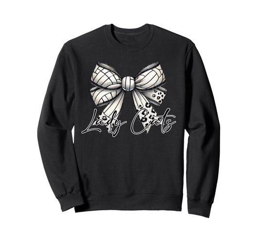 Lady Cats Volleyball Mom Coquette Sweatshirt - Minimalist Print Men Women - T-Shirt, Sweatshirt, Hoodie