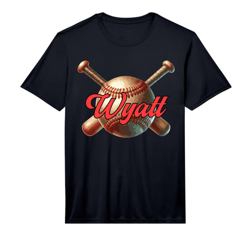 Wyatt Baseball Custom Name Performance T-Shirt - Trendy Graphic Men Women - T-Shirt, Sweatshirt, Hoodie