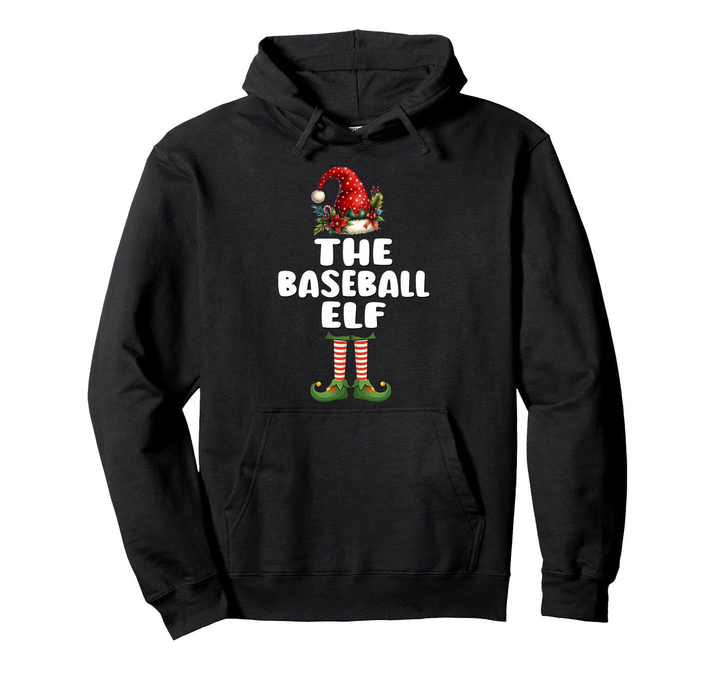 Baseball Elf Matching Family Group Pj Hoodie - Fun Novelty Design Unisex - T-Shirt, Sweatshirt, Hoodie