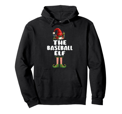 Baseball Elf Matching Family Group Pj Hoodie - Fun Novelty Design Unisex - T-Shirt, Sweatshirt, Hoodie