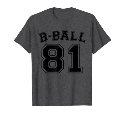 B Ball Basketball Player Number 81 T-Shirt - Minimalist Print Men Women - T-Shirt, Sweatshirt, Hoodie