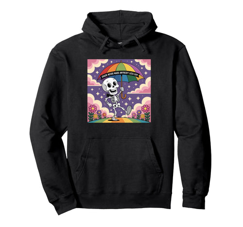 Funny Skeleton Lgbtq Pride Rainbow Hoodie - Unique Graphic for Adults - T-Shirt, Sweatshirt, Hoodie