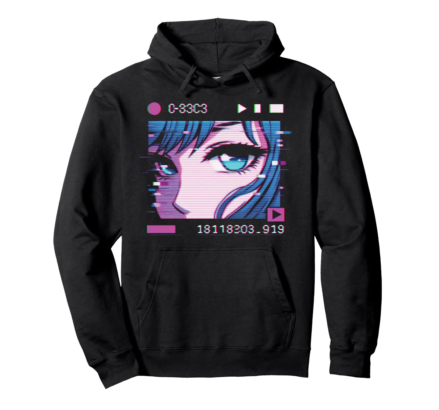 Anime Vaporwave Aesthetic Glitch Hoodie - Trendy Graphic for Adults - T-Shirt, Sweatshirt, Hoodie