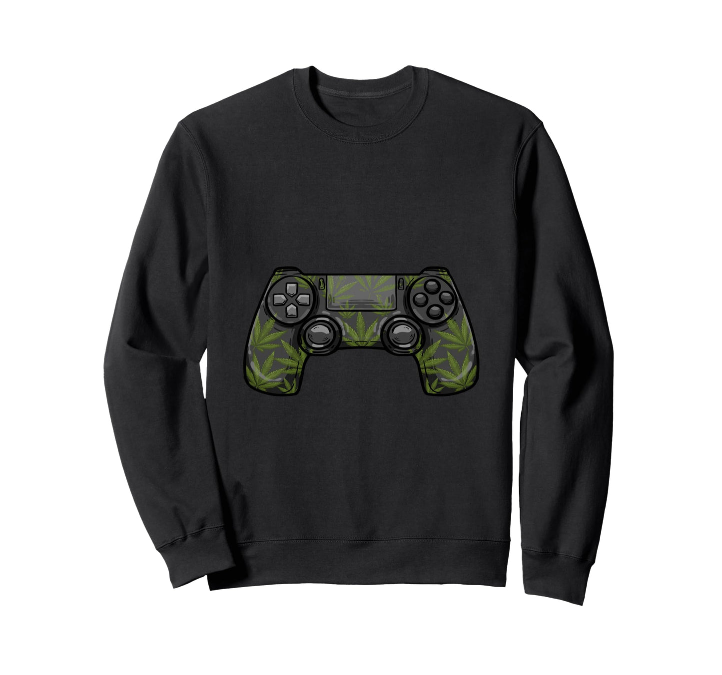 Game Controller Cannabis Leaf Gamepad Sweatshirt - Graphic Print Unisex - T-Shirt, Sweatshirt, Hoodie