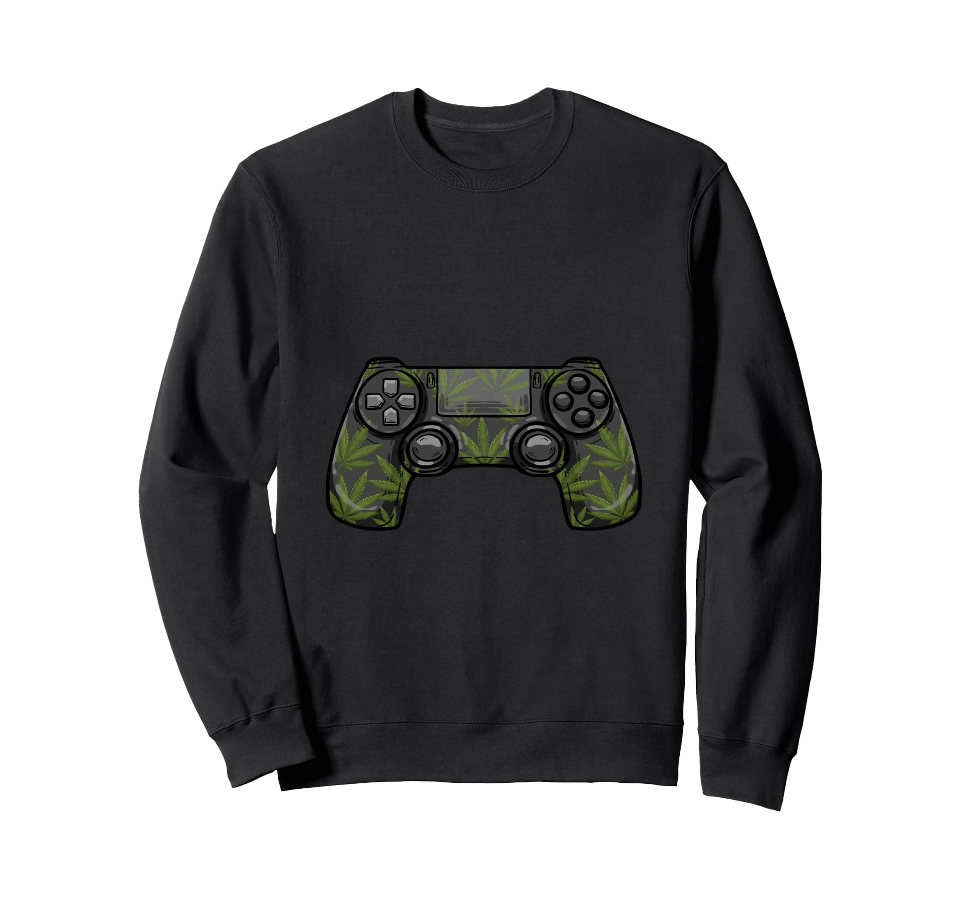 Game Controller Cannabis Leaf Gamepad Sweatshirt - Graphic Print Unisex - T-Shirt, Sweatshirt, Hoodie
