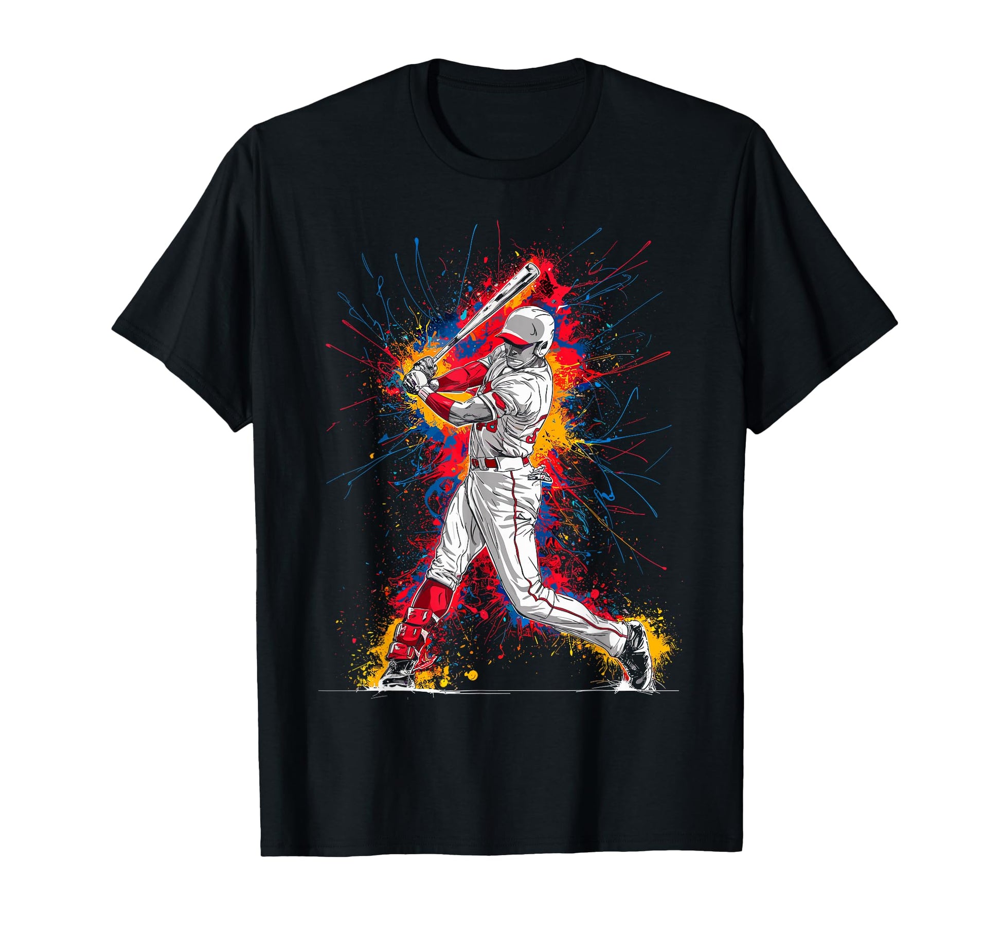 Paint Splash Baseball Player Coach T-Shirt - Aesthetic Graphic for Adults - T-Shirt, Sweatshirt, Hoodie