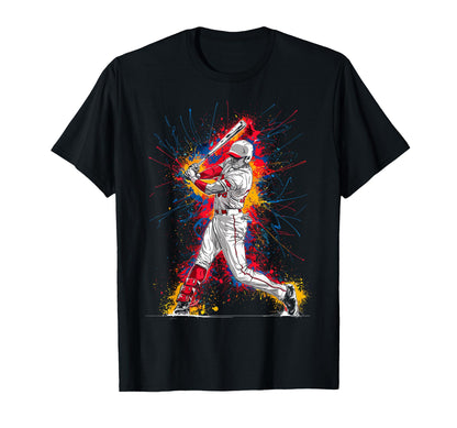 Paint Splash Baseball Player Coach T-Shirt - Aesthetic Graphic for Adults - T-Shirt, Sweatshirt, Hoodie