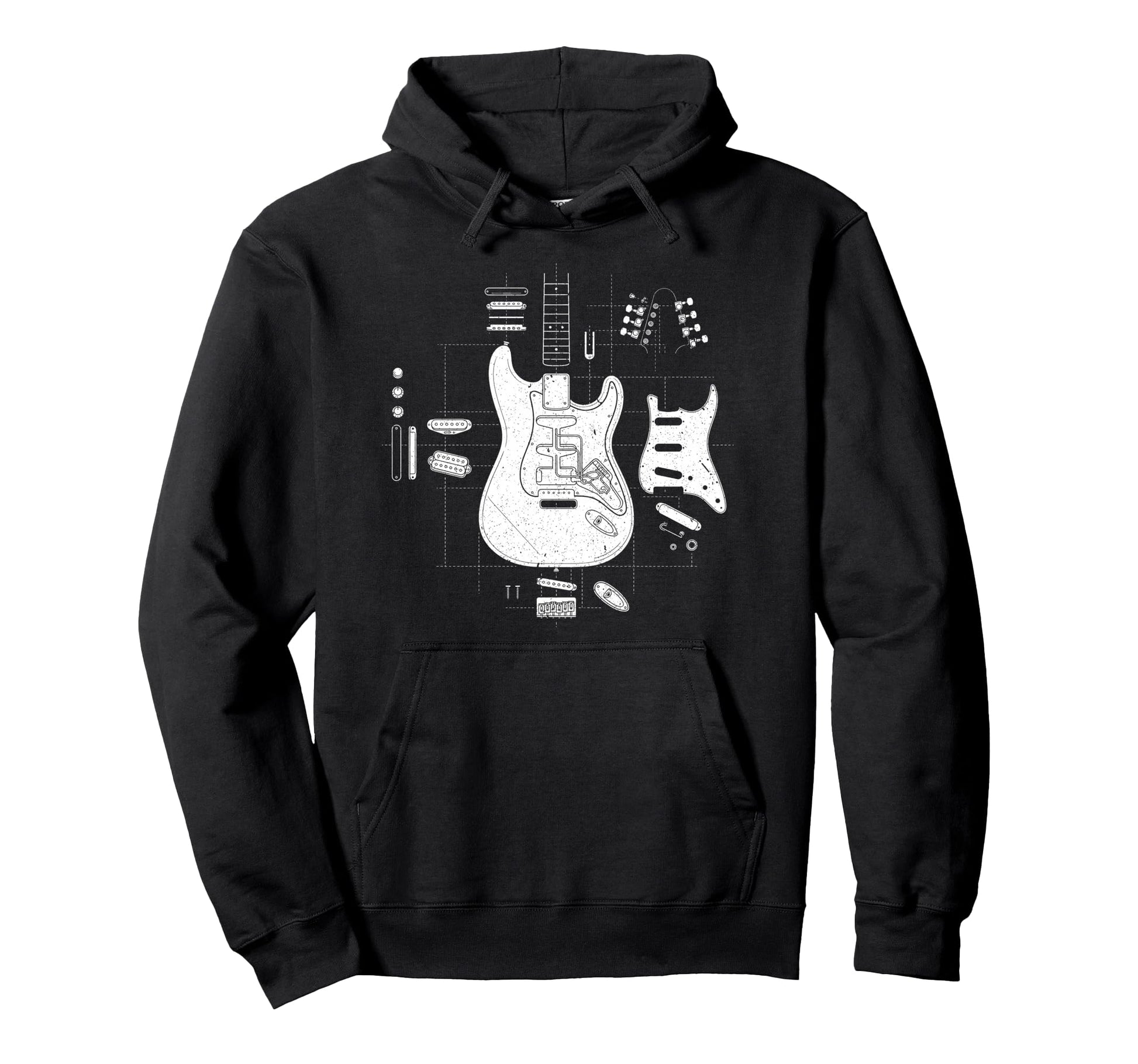 Rock Guitar Sketch Rock Music Lover Hoodie - Minimalist Print Unisex - T-Shirt, Sweatshirt, Hoodie