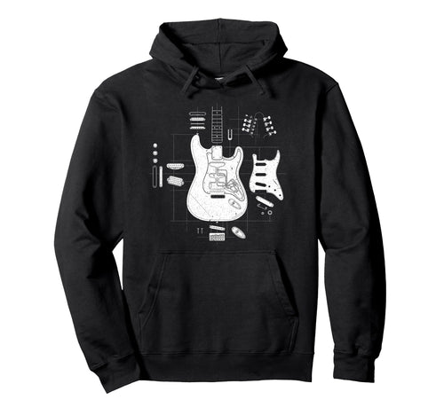 Rock Guitar Sketch Rock Music Lover Hoodie - Minimalist Print Unisex - T-Shirt, Sweatshirt, Hoodie