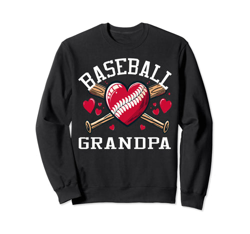 Baseball Grandpa Love Sweatshirt - Graphic Print Unisex - T-Shirt, Sweatshirt, Hoodie