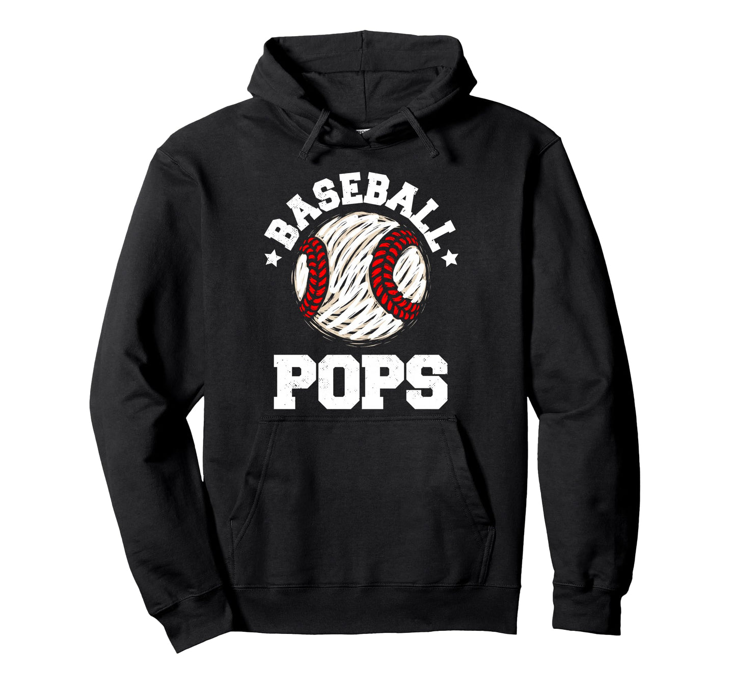Baseball Pops Distressed Funny Grandpa Hoodie - Minimalist Print Unisex - T-Shirt, Sweatshirt, Hoodie