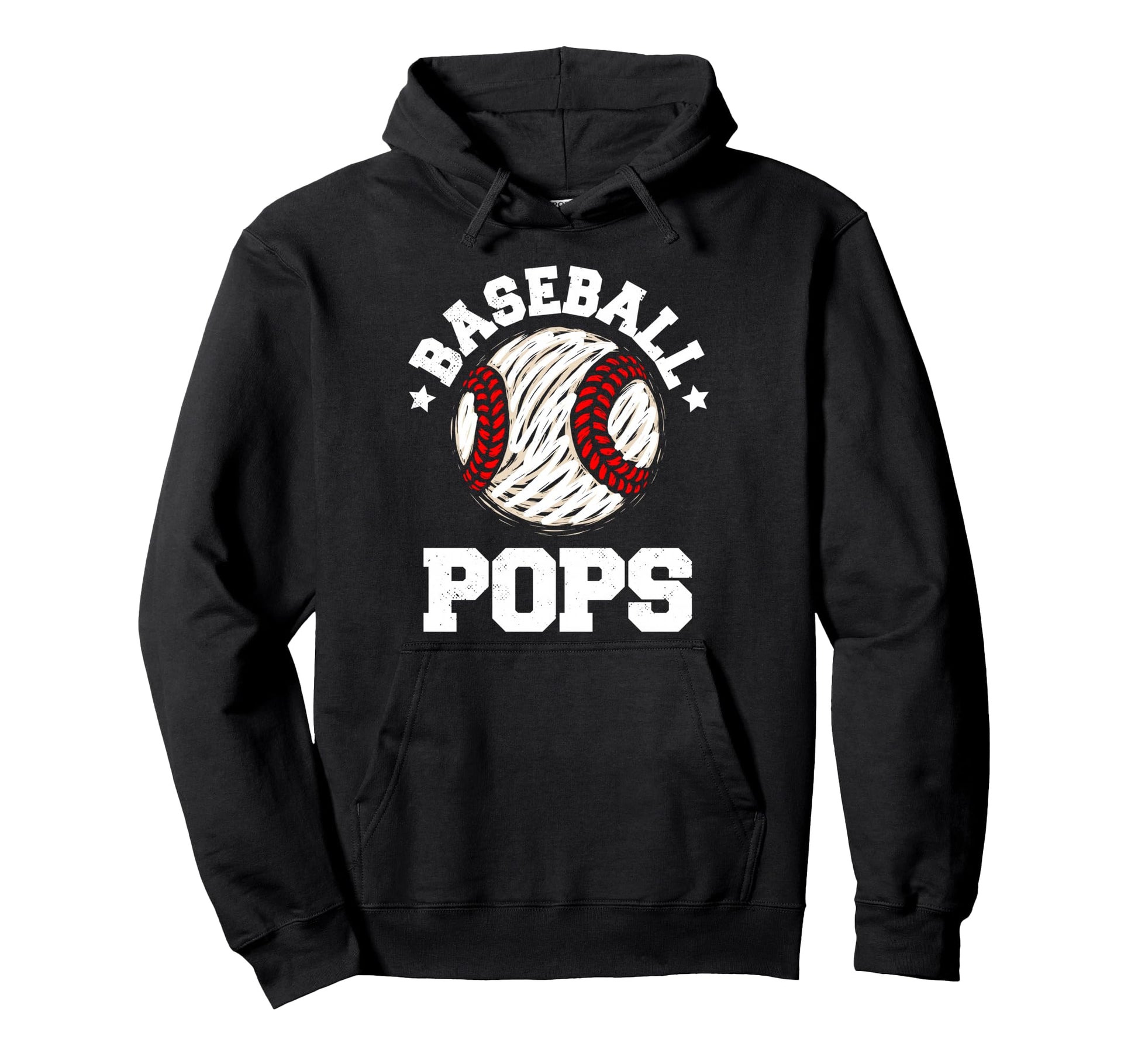 Baseball Pops Distressed Funny Grandpa Hoodie - Minimalist Print Unisex - T-Shirt, Sweatshirt, Hoodie