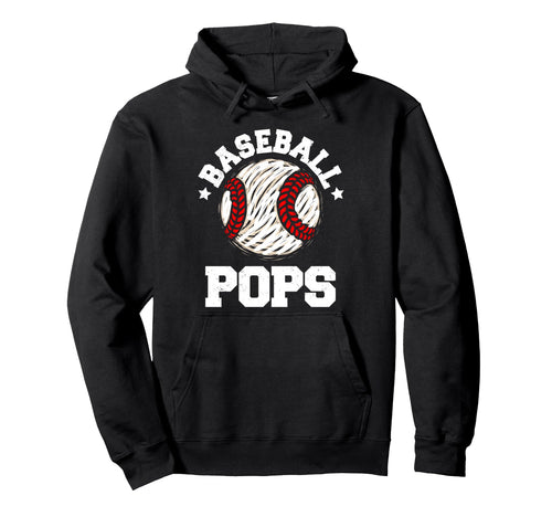 Baseball Pops Distressed Funny Grandpa Hoodie - Minimalist Print Unisex - T-Shirt, Sweatshirt, Hoodie