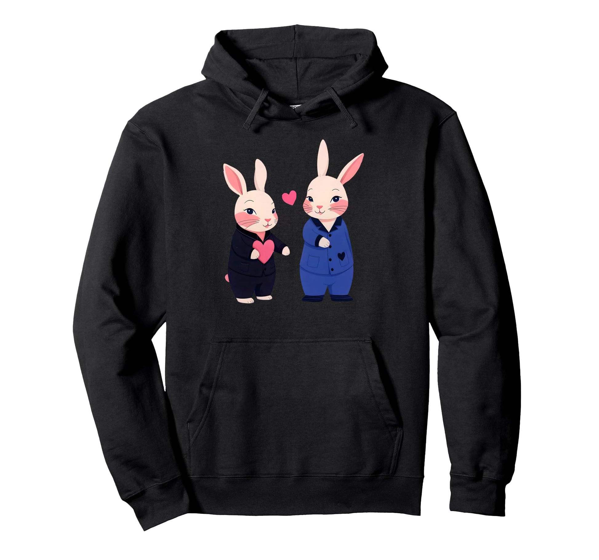Rabbits Couple Rabbit Bunny Love Wedding Hoodie - Trendy Graphic Men Women - T-Shirt, Sweatshirt, Hoodie