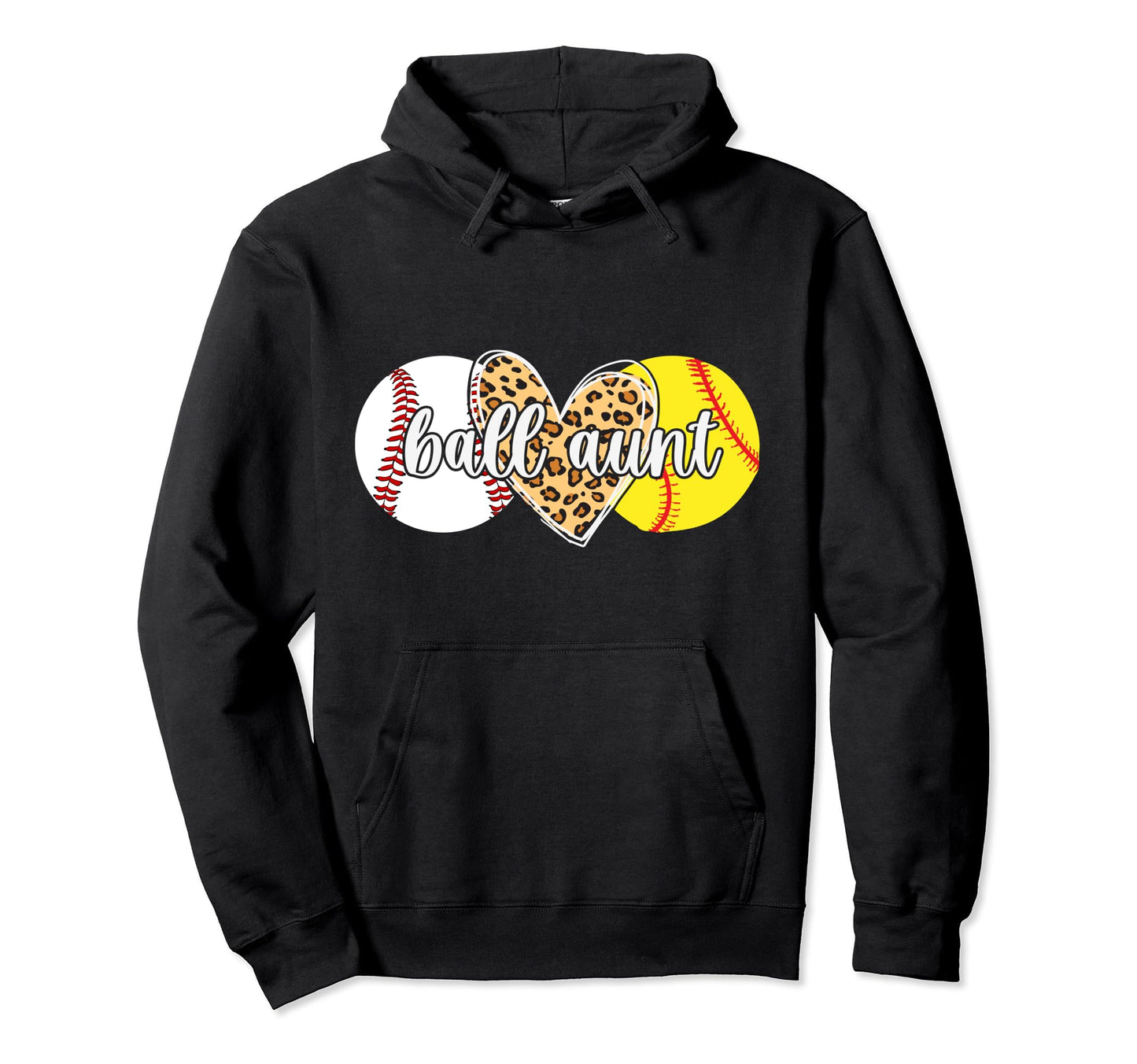 Ball Aunt Softball Baseball Aunt Ballers Hoodie - Unique Graphic Men Women - T-Shirt, Sweatshirt, Hoodie