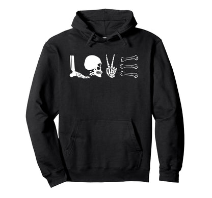 Skeleton Bones Love X Ray Skull Peace Hoodie - Novelty Apparel for Adults - T-Shirt, Sweatshirt, Hoodie