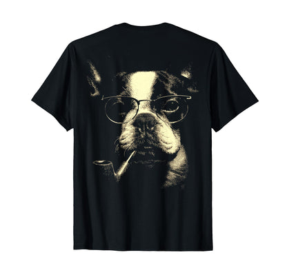 French Bulldog Glasses Smoking Pipe T-Shirt - Streetwear Style Unisex - T-Shirt, Sweatshirt, Hoodie
