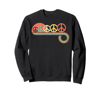 Peace Symbol Sunset Rainbow Sweatshirt - Casual Everyday Wear for Adults - T-Shirt, Sweatshirt, Hoodie