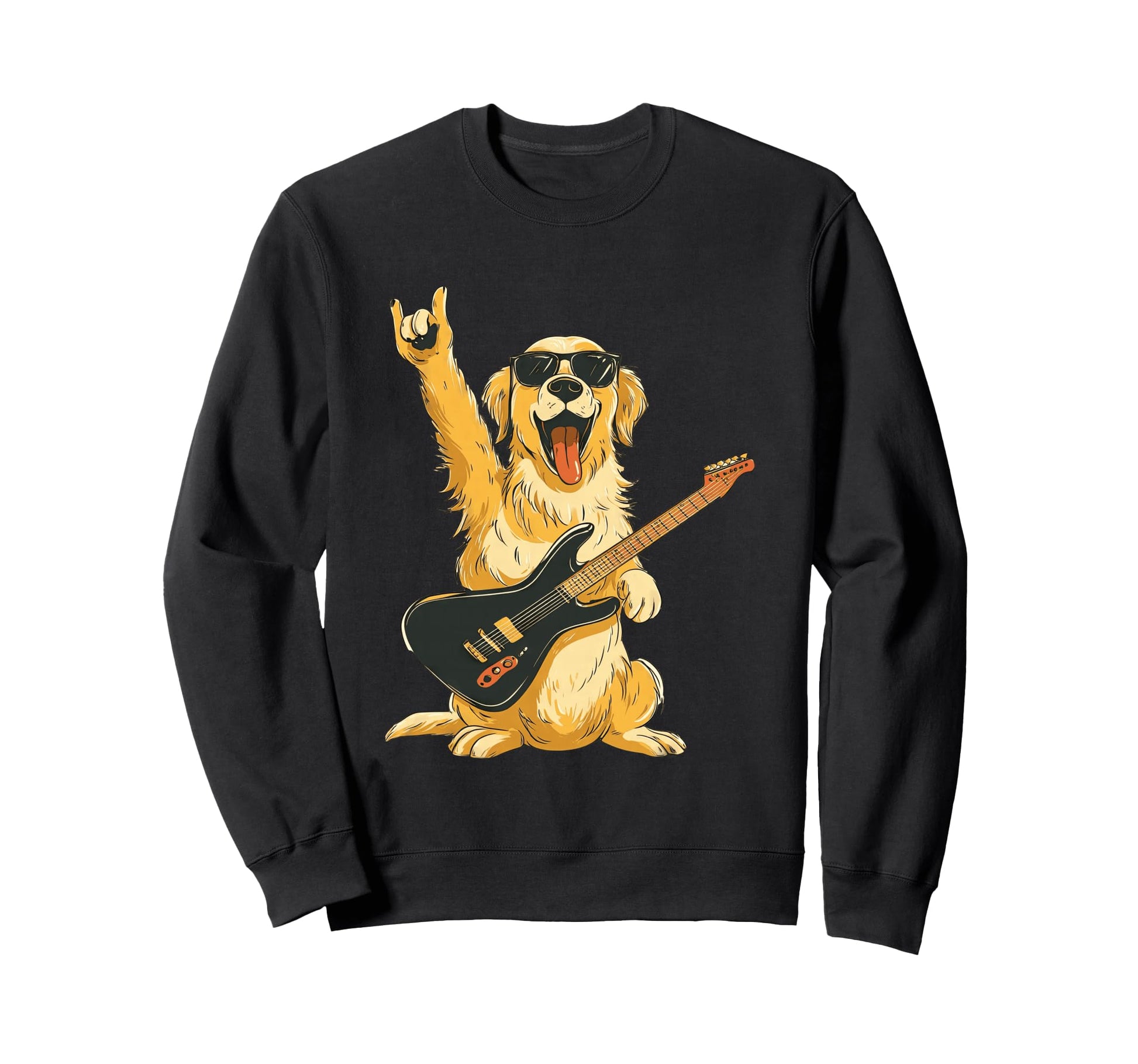 Rock Dog Golden Retriever Sweatshirt - Casual Everyday Wear Men Women - T-Shirt, Sweatshirt, Hoodie