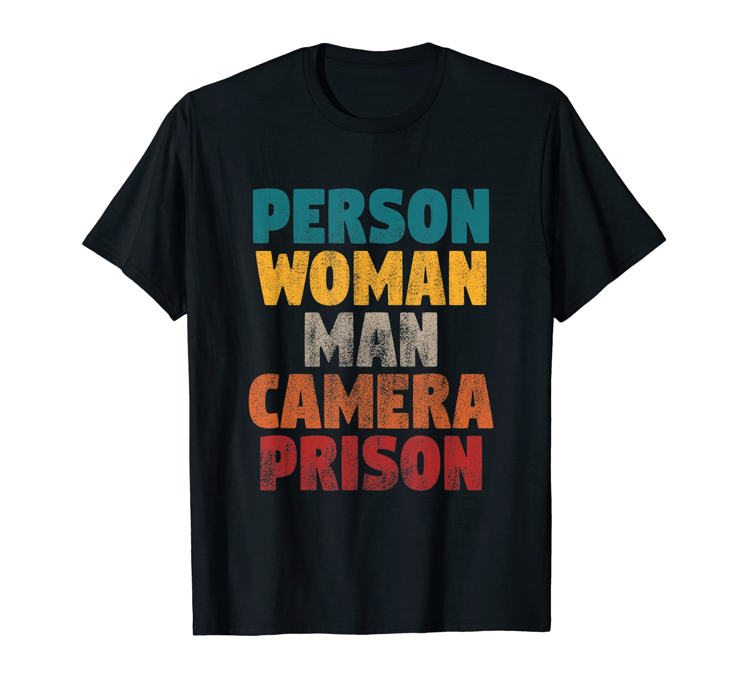 Person Camera Tv Prison Distressed T-Shirt - Minimalist Print Men Women - T-Shirt, Sweatshirt, Hoodie