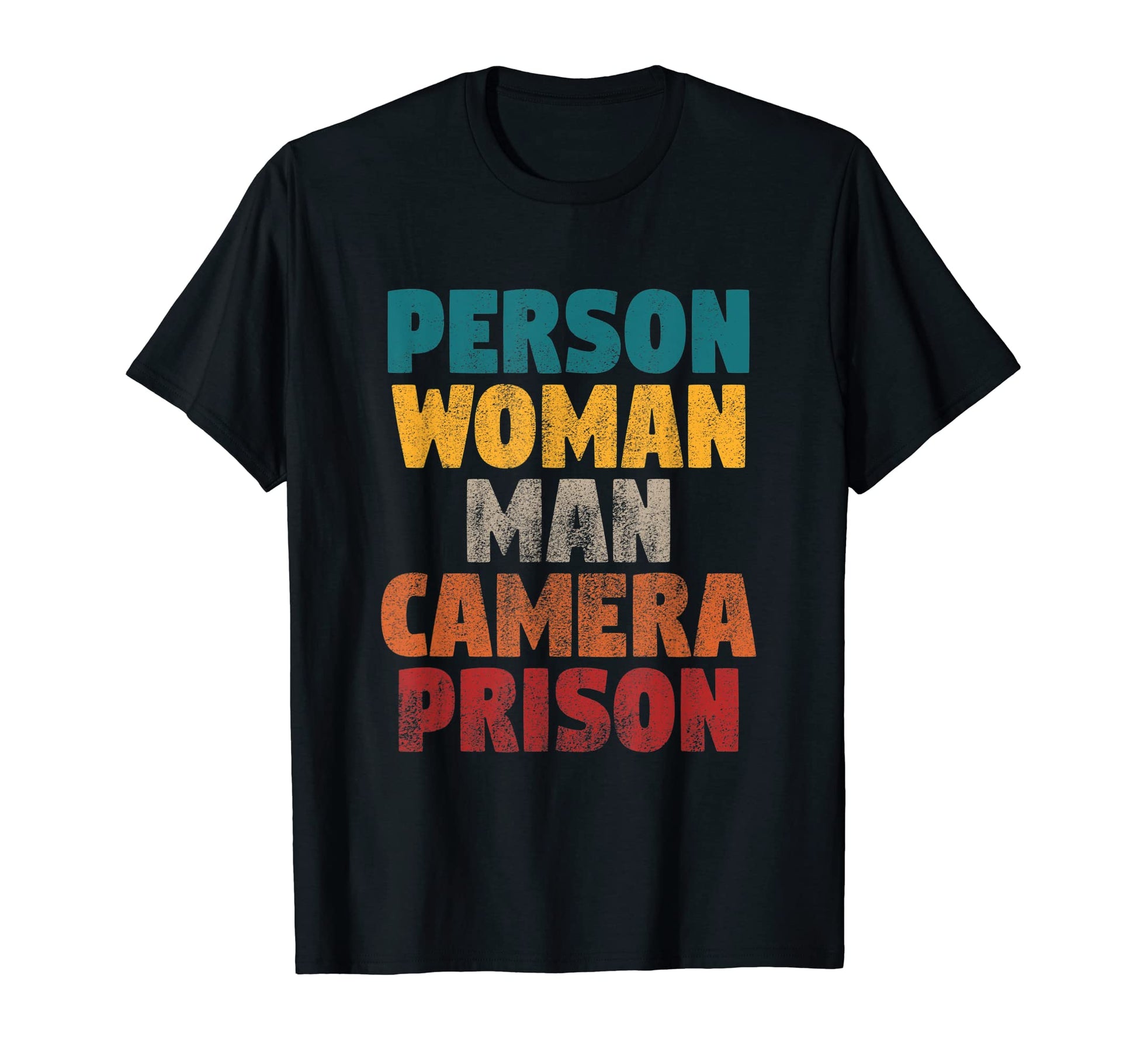 Person Camera Tv Prison Distressed T-Shirt - Minimalist Print Men Women - T-Shirt, Sweatshirt, Hoodie