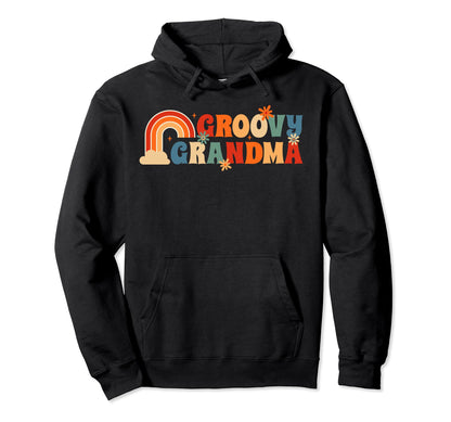 Groovy Grandma Rainbow Floral 70S Hoodie - Novelty Apparel for Adults - T-Shirt, Sweatshirt, Hoodie