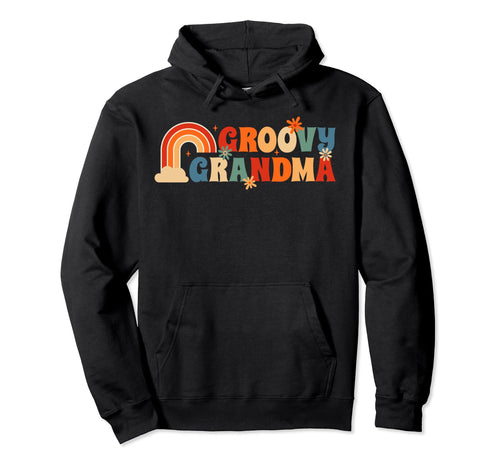 Groovy Grandma Rainbow Floral 70S Hoodie - Novelty Apparel for Adults - T-Shirt, Sweatshirt, Hoodie