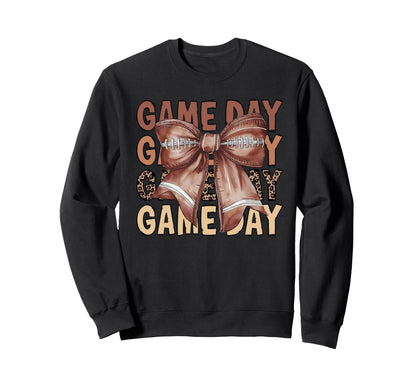 Game Day Football Coquette Bow Sweatshirt - Graphic Print Men Women - T-Shirt, Sweatshirt, Hoodie