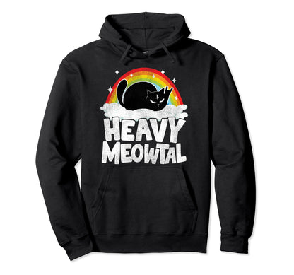 Heavy Meowtal Cat Rainbow Satanic Funny Hoodie - Custom Art Print Unisex - T-Shirt, Sweatshirt, Hoodie