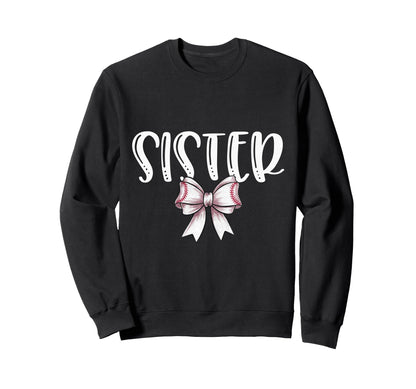 Coquette Baseball Sister Spirit Sweatshirt - Graphic Print for Adults - T-Shirt, Sweatshirt, Hoodie