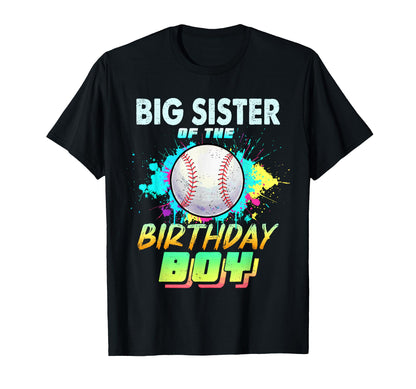 Big Sister Birthday Baseball Matching T-Shirt - Minimalist Print Unisex - T-Shirt, Sweatshirt, Hoodie