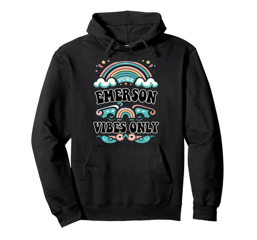 Emerson Vibes Only Emerson Name Hoodie - Aesthetic Graphic for Adults - T-Shirt, Sweatshirt, Hoodie