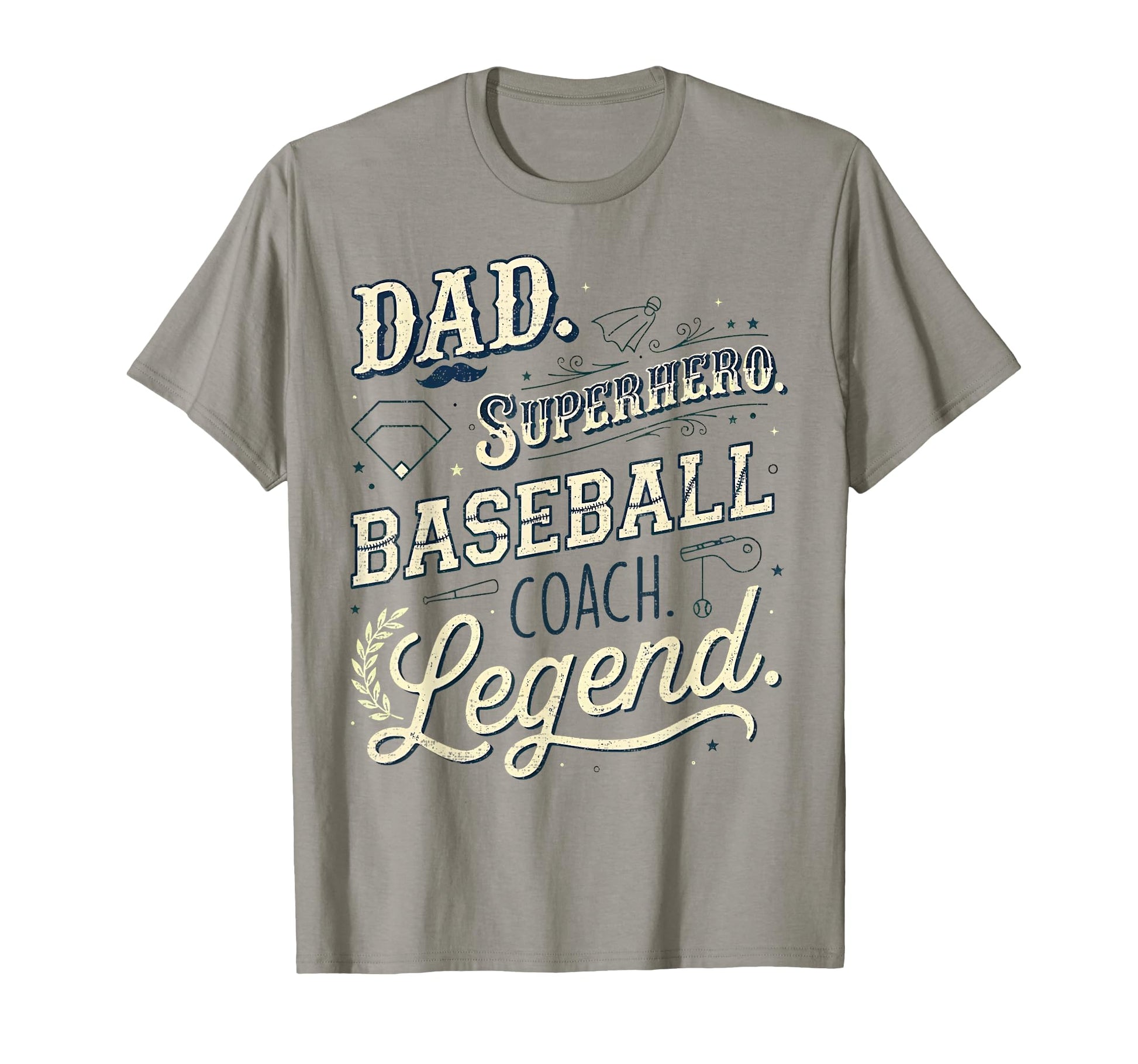 Dad Superhero Baseball Coach Legend T-Shirt - Aesthetic Graphic for Adults - T-Shirt, Sweatshirt, Hoodie
