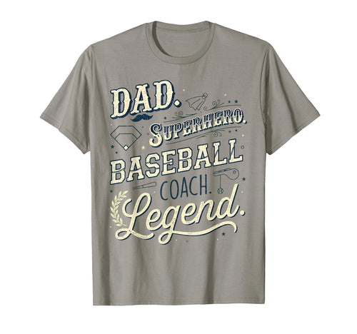 Dad Superhero Baseball Coach Legend T-Shirt - Aesthetic Graphic for Adults - T-Shirt, Sweatshirt, Hoodie