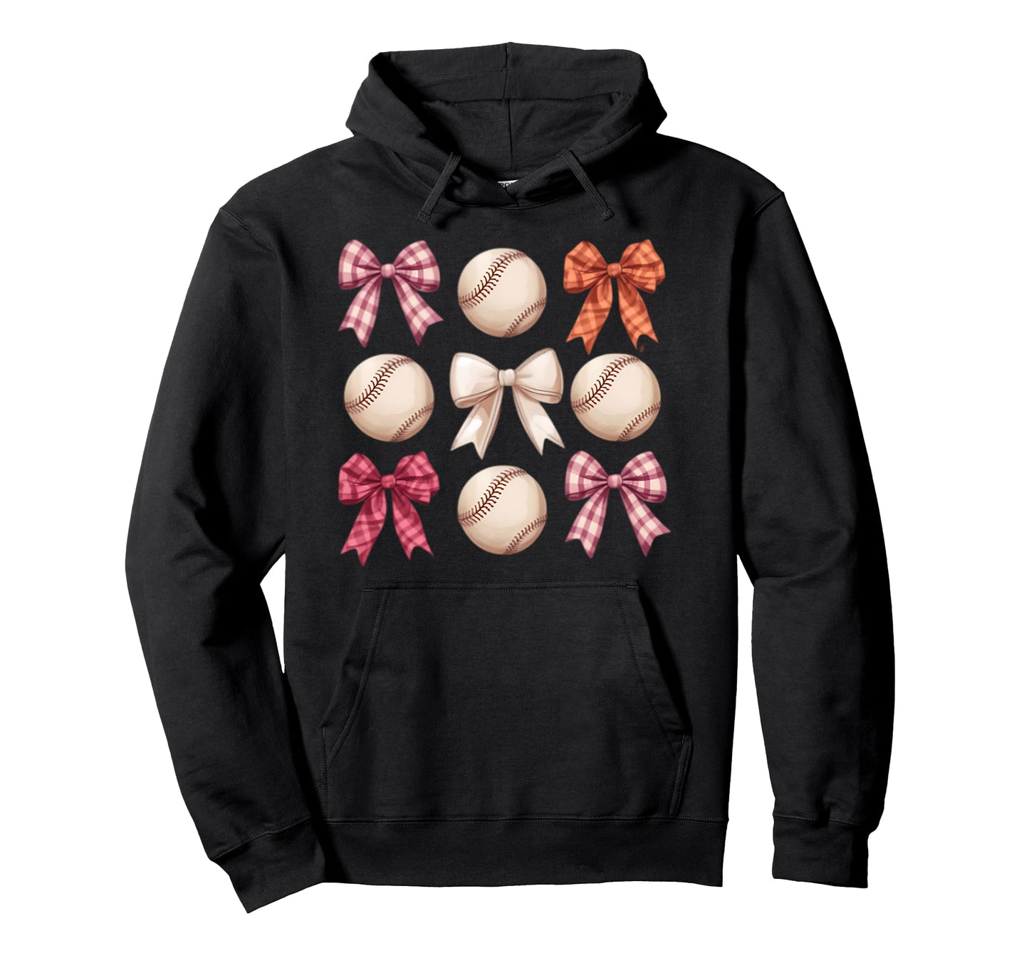 Baseball Coquette Bow Mom Sister Hoodie - Unique Graphic Men Women - T-Shirt, Sweatshirt, Hoodie