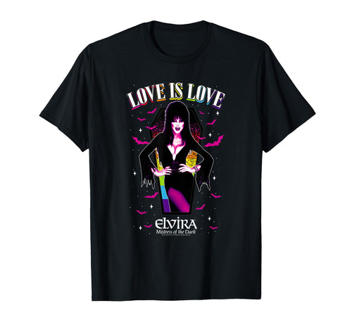 Elvira Love Is Love Rainbow Coffin T-Shirt - Novelty Apparel Men Women - T-Shirt, Sweatshirt, Hoodie