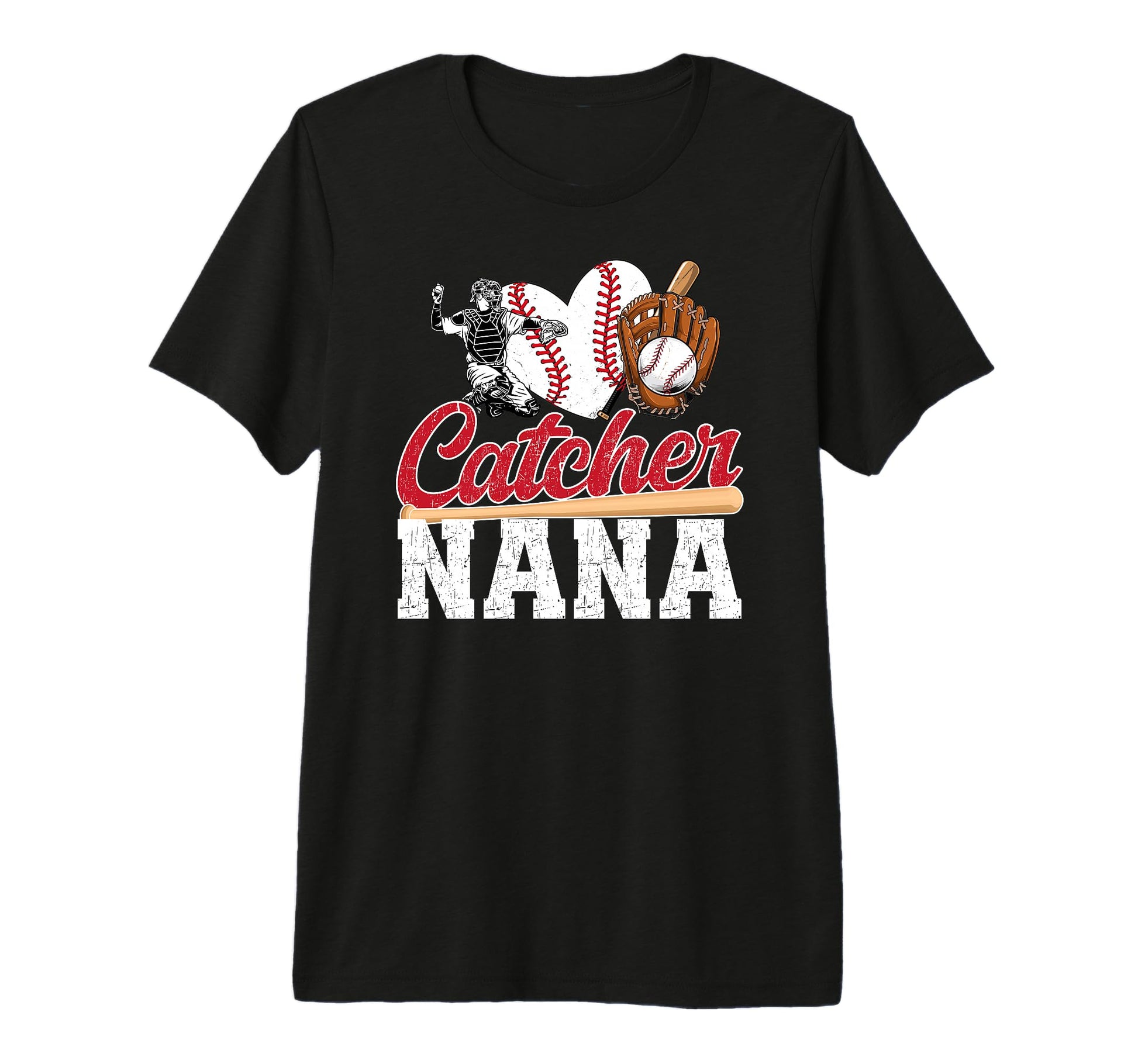 Baseball Catcher Nana Grandma Nana T-Shirt - Minimalist Print for Adults - T-Shirt, Sweatshirt, Hoodie