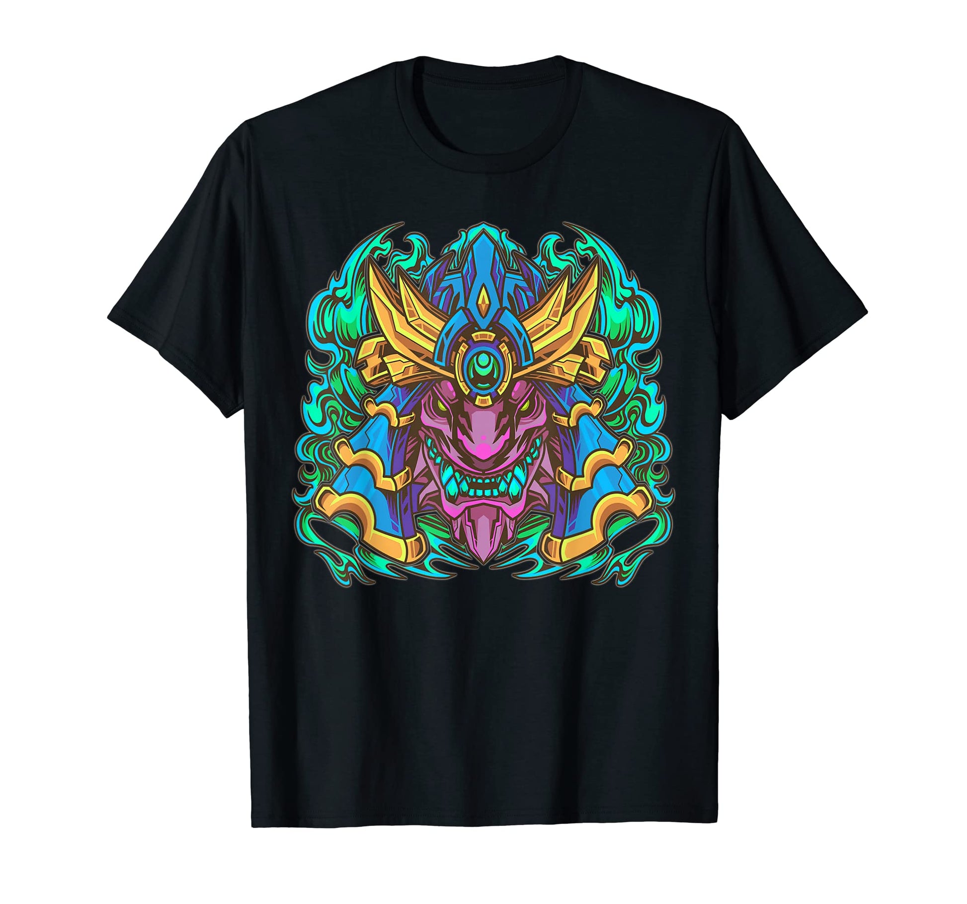 Japanese Cyberpunk Samurai Demon T-Shirt - Aesthetic Graphic for Adults - T-Shirt, Sweatshirt, Hoodie