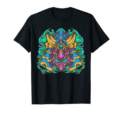Japanese Cyberpunk Samurai Demon T-Shirt - Aesthetic Graphic for Adults - T-Shirt, Sweatshirt, Hoodie