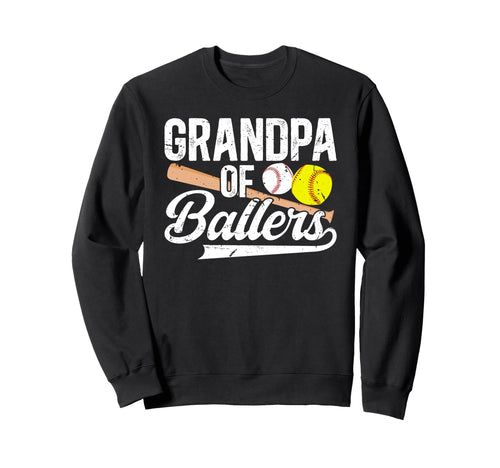 Grandpa Ballers Baseball Softball Sweatshirt - Trendy Graphic for Adults - T-Shirt, Sweatshirt, Hoodie