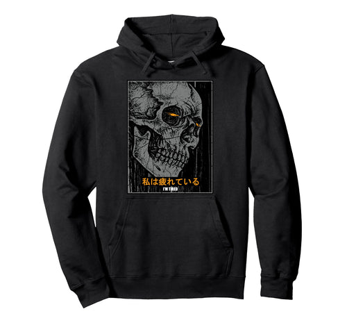 Im Tired Emotional Japan Sch Del Oni Hoodie - Aesthetic Graphic Men Women - T-Shirt, Sweatshirt, Hoodie