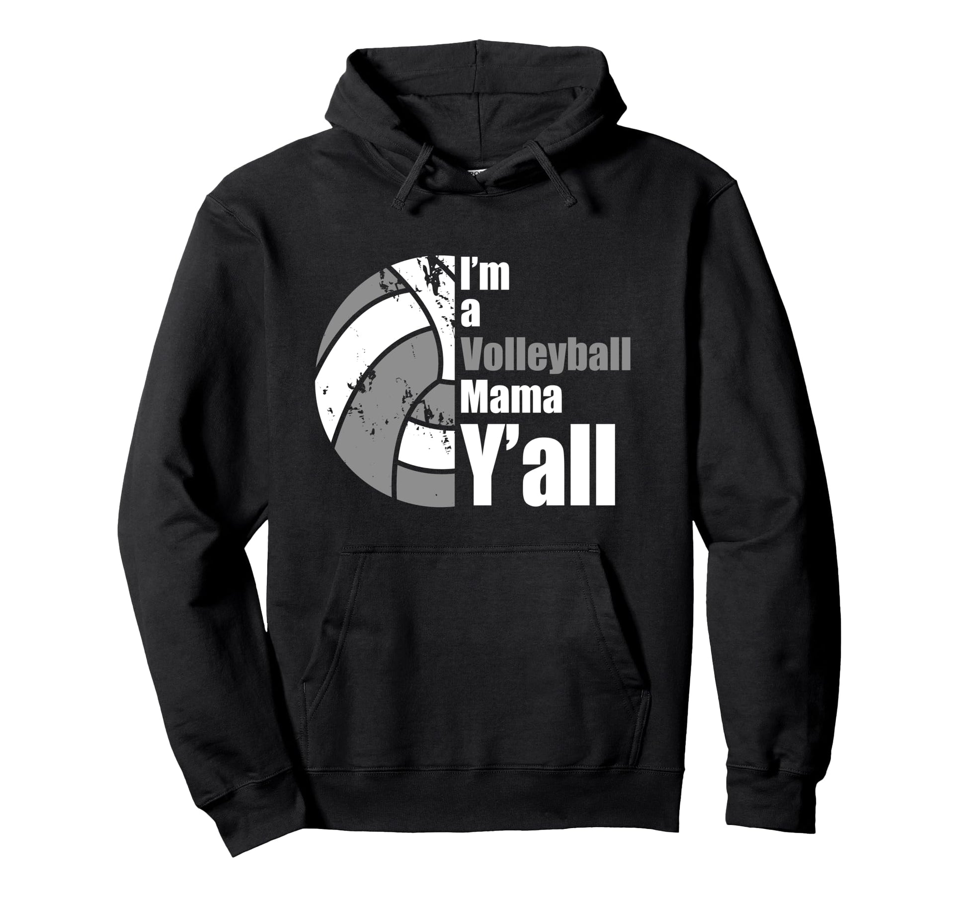 Gray White Volleyball Mom Funny Mother Hoodie - Aesthetic Graphic Unisex - T-Shirt, Sweatshirt, Hoodie