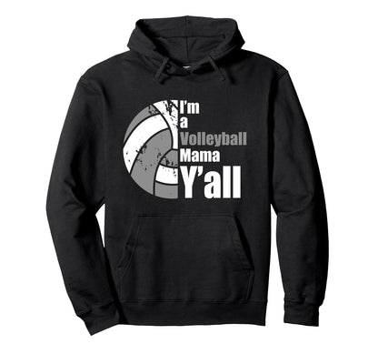 Gray White Volleyball Mom Funny Mother Hoodie - Aesthetic Graphic Unisex - T-Shirt, Sweatshirt, Hoodie