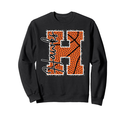 Hawks Basketball Mom Letter Hawk Sweatshirt - Fun Novelty Design Men Women - T-Shirt, Sweatshirt, Hoodie