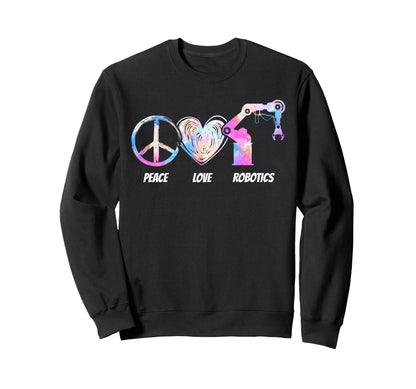 Robot Robotics Engineer Tie Dye Sweatshirt - Aesthetic Graphic for Adults - T-Shirt, Sweatshirt, Hoodie