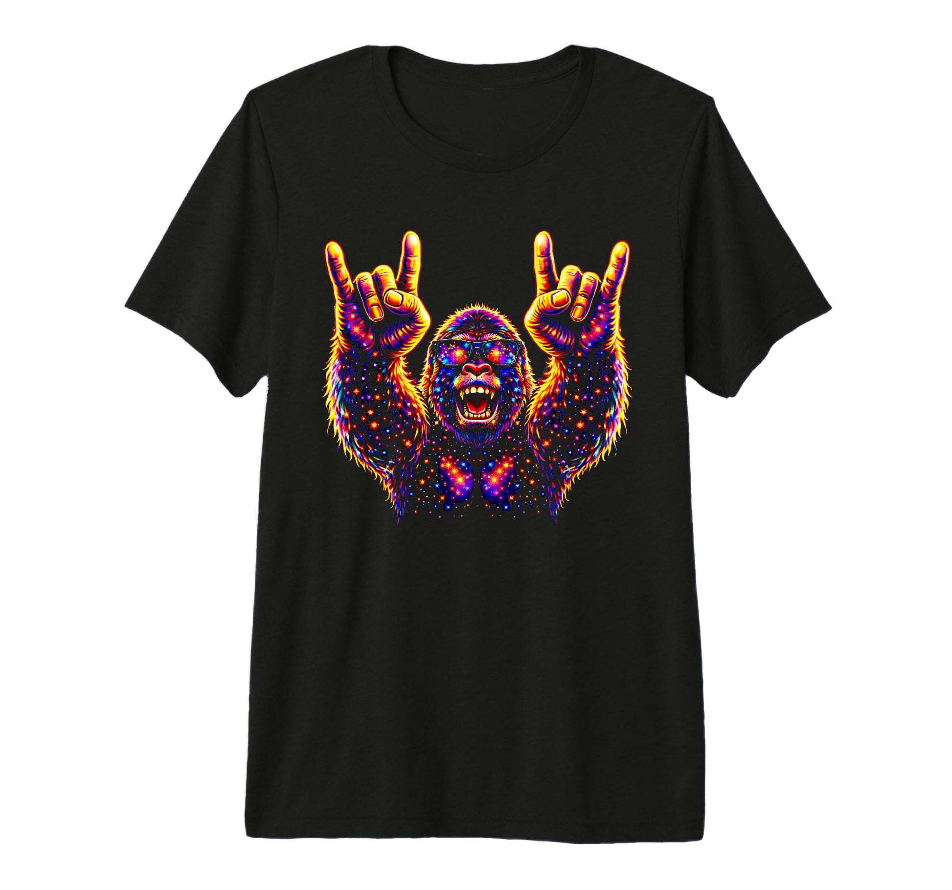 Galaxy Gorilla Sunglasses 80S 90S Rock T-Shirt - Unique Graphic for Adults - T-Shirt, Sweatshirt, Hoodie