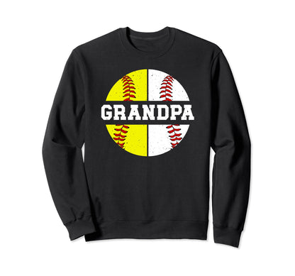 Softball Baseball Grandpa Baseball Sweatshirt - Novelty Apparel for Adults - T-Shirt, Sweatshirt, Hoodie