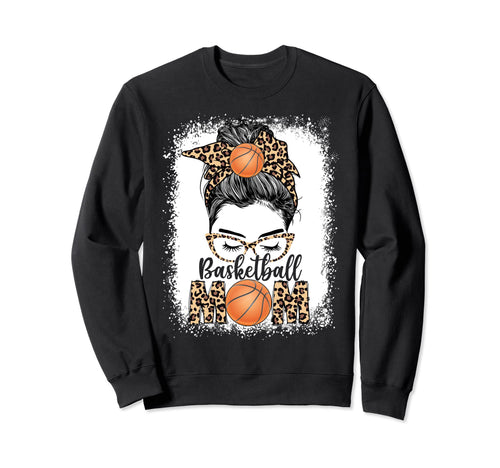 Basketball Mom Game Day Messy Bun Sweatshirt - Unique Graphic Unisex - T-Shirt, Sweatshirt, Hoodie