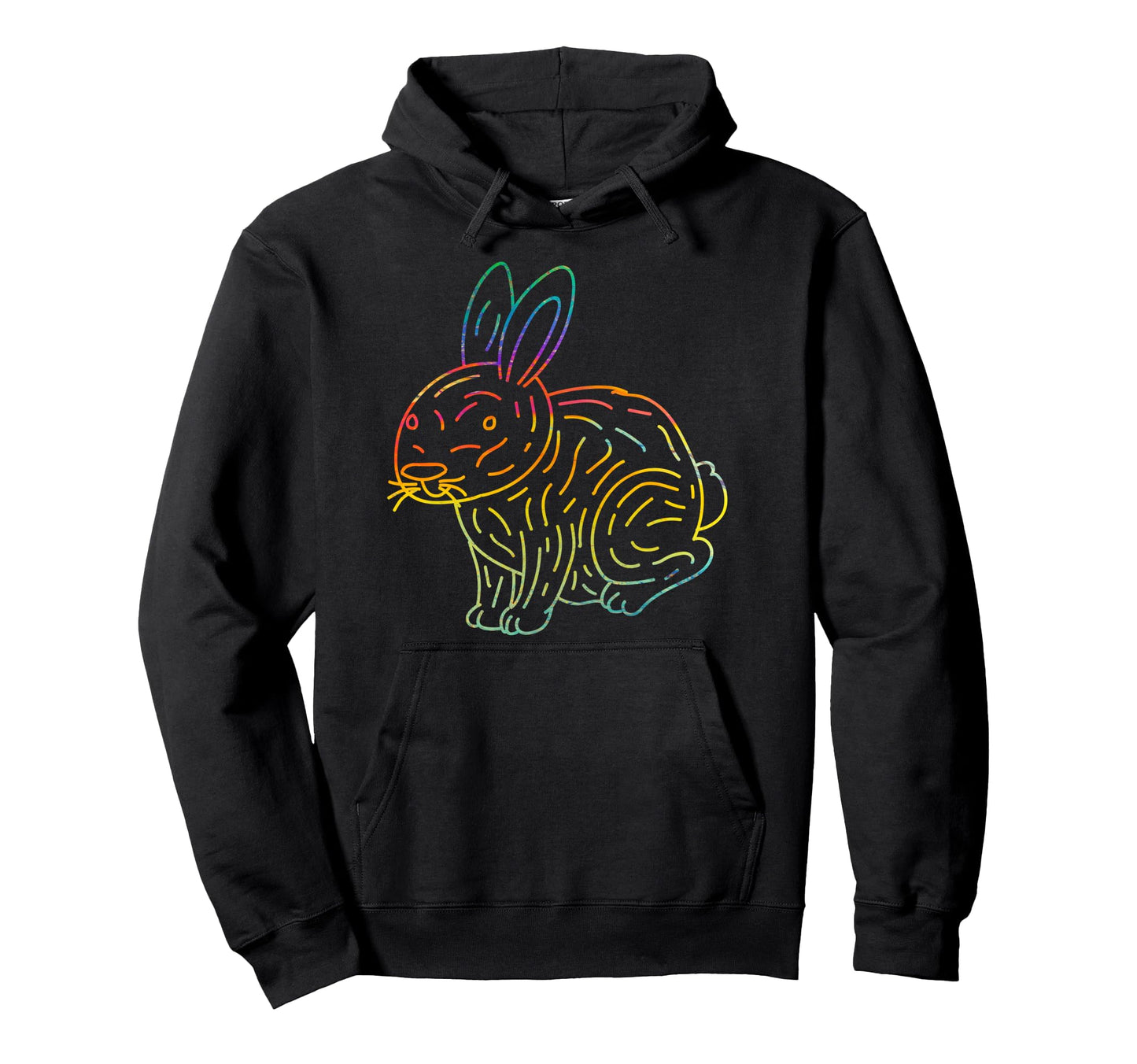 Psychedelic Rabbit Lover Animal Hoodie - Streetwear Style for Adults - T-Shirt, Sweatshirt, Hoodie